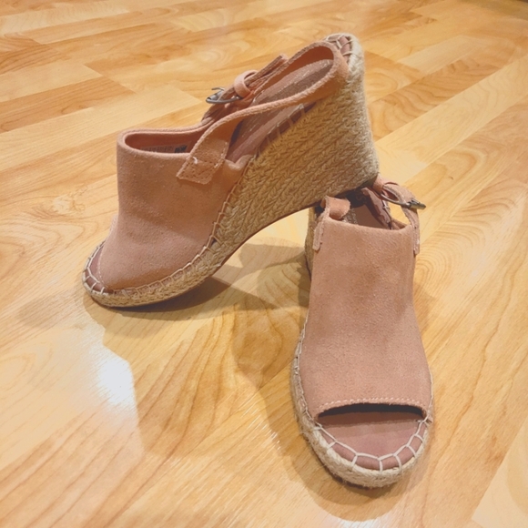 Toms Monica Espadrille Wedge Sling Back Sandals Pink Size 7 - Picture 3 of 15
